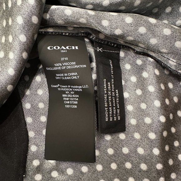 NWT Coach Dot Pleated Bib Dress - Picture 13 of 14